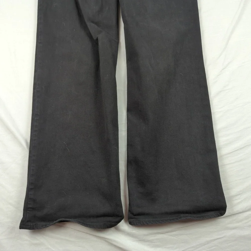 J Crew Jeans Womens‎ 27 Black Full Length Wide Leg Stretch Baggy Boho